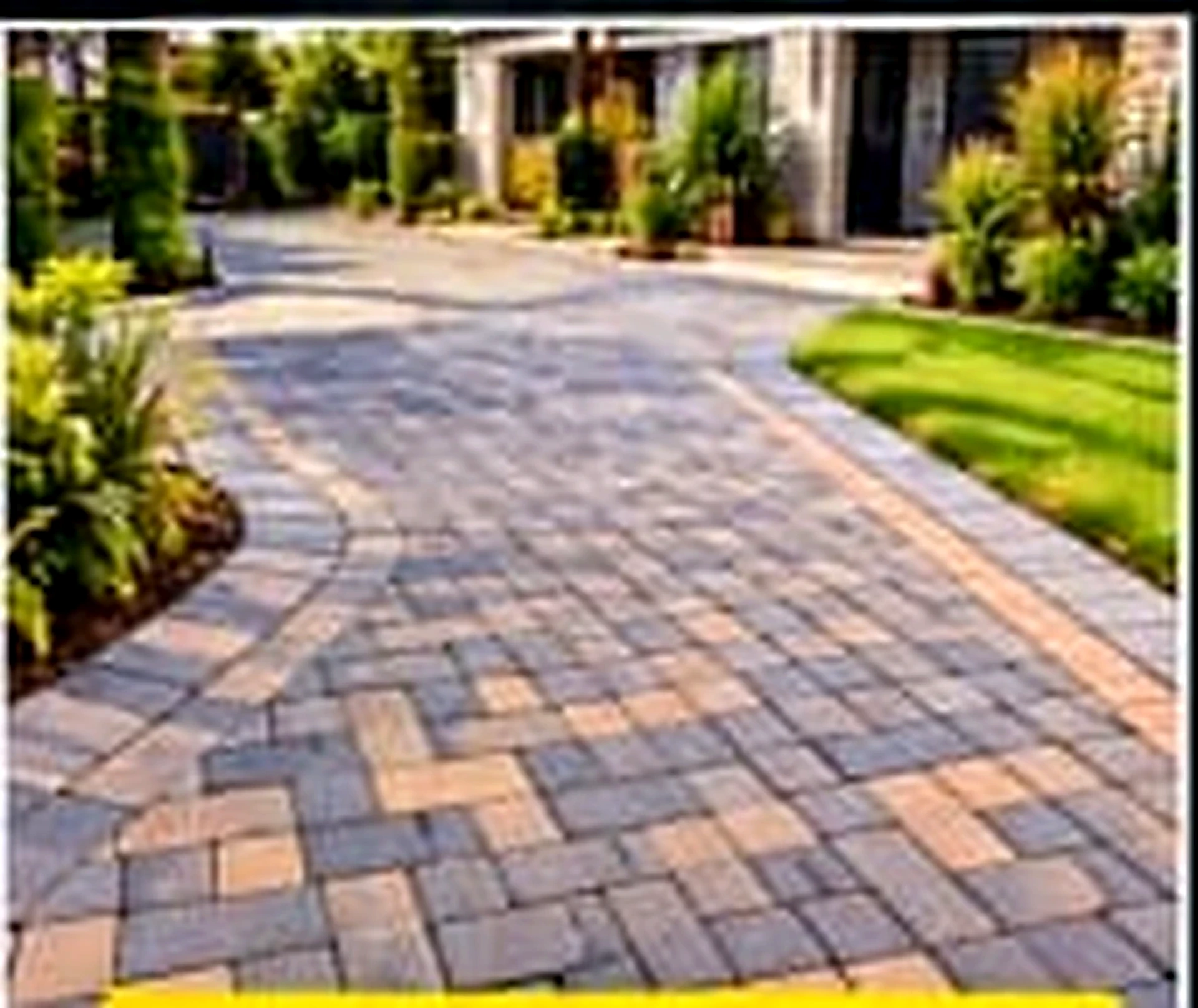 Patterned driveway paving